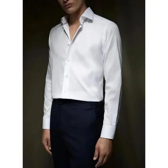 Eton Signature Twill White Dress Shirt- Slim Fit